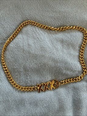 Vintage Paloma Picasso Gold Chain Link Belt with Decorative Logo Accent
